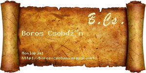 Boros Csobán névjegykártya
