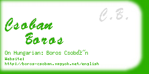 csoban boros business card